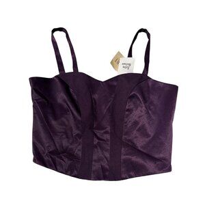 Apart Impressions Purple Satin Corset Style Top Size 16 With Adjustable Straps